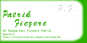 patrik ficzere business card